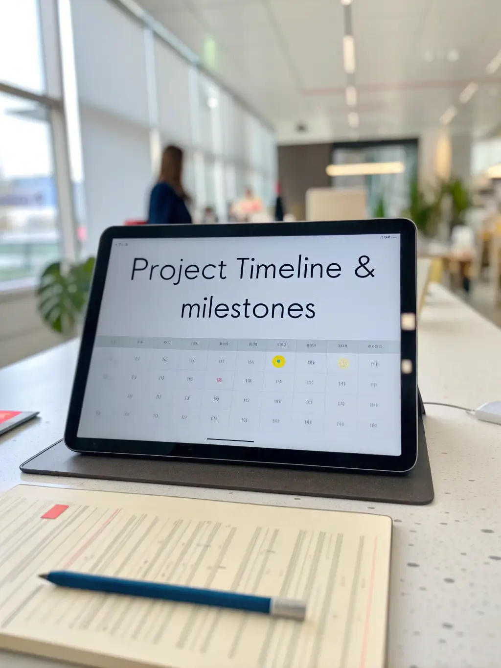A photograph of a detailed project timeline infographic, showcasing Foxtrot's five-year strategic planning phase, highlighting key milestones and achievements leading up to the company's formation.